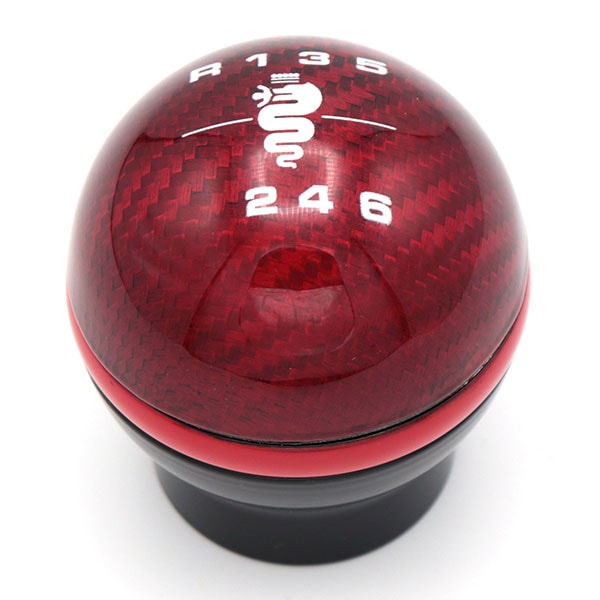 Alfa Romeo リバースロック対応カーボンシフトノブ(レッド×レッド