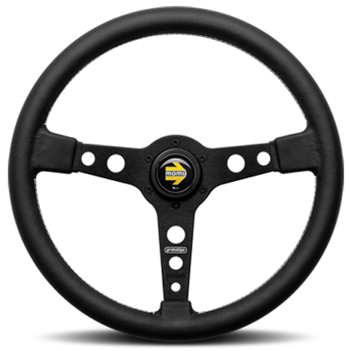 MOMO ステアリング プロトタイプ ブラック 370｜ラテン車の雑貨と