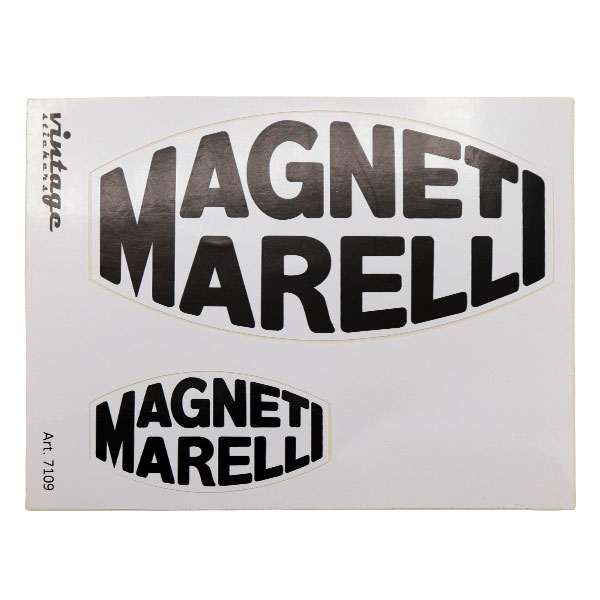 MAGNETI MARELLI ステッカー 2枚セット(ホワイト×ブラック)｜ラテン車