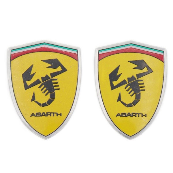 ABARTH フェラーリ調 エンブレムロゴプレート 2枚セット｜ラテン車の