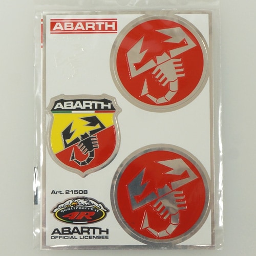 ABARTH 純正 エンブレム&スコーピオンアルミタイプステッカー｜ラテン
