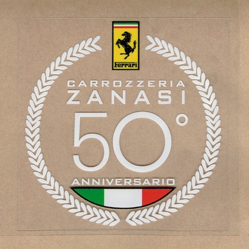 FERRARI 50周年 クリアステッカー【CARROZZERIA ZANASI】｜ラテン車の