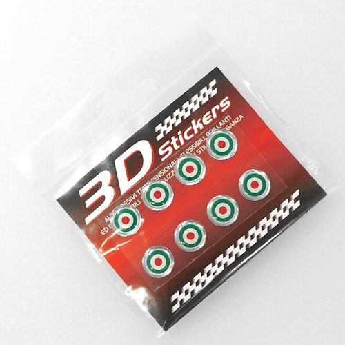 イタリア国籍マーク 3Dステッカーセット(1.2cm)｜ラテン車の雑貨と