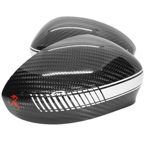 KOSHI ABARTH 500/595 カーボンミラーカバー(ホワイト×レッド