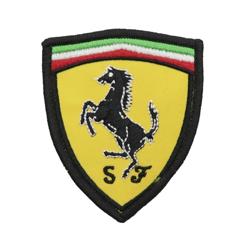 FERRARI エンブレムワッペン イタリアトリコローレ【8.0×6.5cm