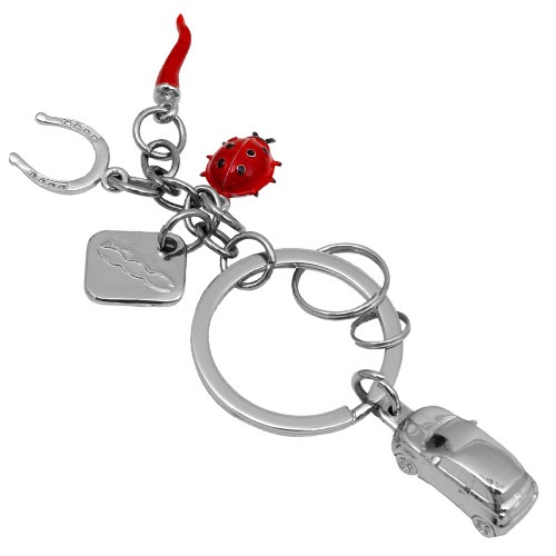 FIAT 500 “PORRTAFORTUNA”純正チャームキーリング｜ラテン車の