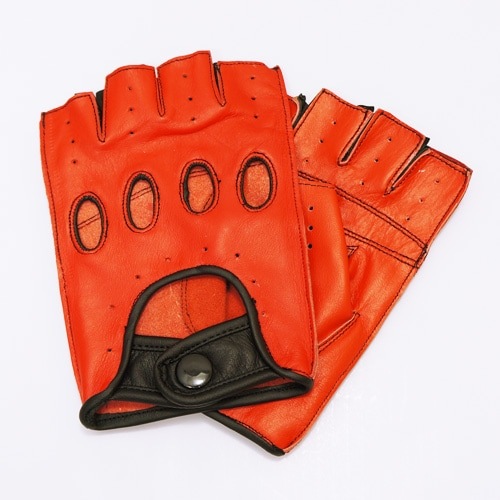 レザー ドライビンググローブ(レッド×ブラックトリミング)Lサイズ