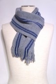 GILBERT WILSON OF HAWICK COLLEGE STRAIPE WARP KNIT SCARF -GREY MIX NIAGARA- FULW300490