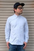 SUGARCANE SELVEDGE OX FORD BD SHIRT -GRAY- SC28002