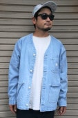 PENNEYS NO COLLAR COVERALL JACKET -DENIM-