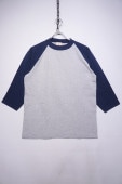 GOOD WEAR JAPAN CUSTOM 3/4 SLEEVE BASEBALL TEE -GREY NAVY-