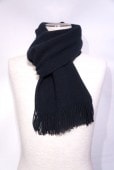 GILBERT WILSON OF HAWICK PLAIN WARP KNIT SCARF -BLACK- FULW300800