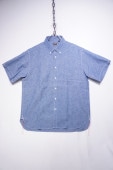 SUGARCANE 5oz. SELVEDGE CHAMBRAY S/S BUTTONDOWN SHIRT -BLUE- SC38903