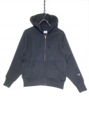 CHAMPION REVERSE WEAVE FULL ZIP SWEAT HOODED PARKA -BLACK- C3-W103