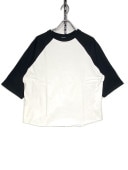 SCREEN STARS RAGLAN HALF SLEEVE RELUX TEE -BLACK WHITE-