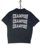 CHAMPION SHORT SLEEVE CREW NECK SWEAT SHIRT -BLACK- C3-X016