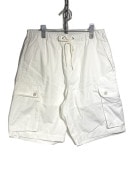 ARMY TWILLCOTTON POLYESTER PLAIN CARGO SHORTS -WHITE- AM-2315007-