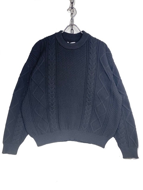 PLESICRELUX CABLE KNIT -BLACK- AK221359