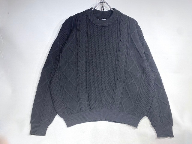 PLESICRELUX CABLE KNIT -BLACK- AK221359