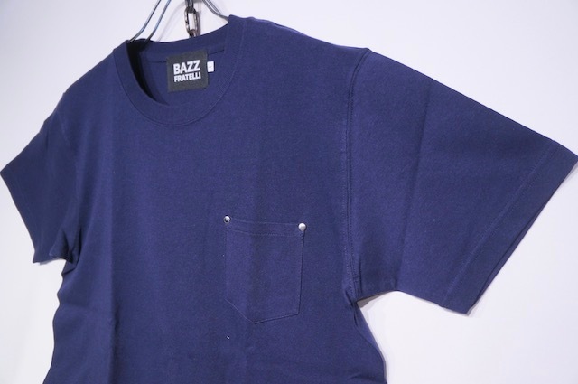 BAZZ FRATELLISTUDS POCKET TEE -NAVY-