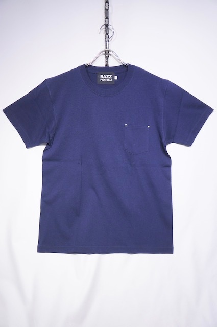 BAZZ FRATELLISTUDS POCKET TEE -NAVY-