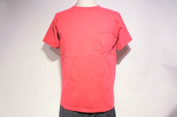 GOOD WEAR JAPAN CUSTOM OVER DYE SS CREW NECK POCKET TEE -CRANBERRY-