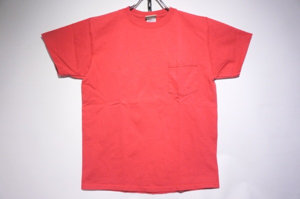 GOOD WEAR JAPAN CUSTOM OVER DYE SS CREW NECK POCKET TEE -CRANBERRY-
