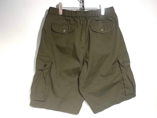 ARMY TWILLCOTTON POLYESTER PLAIN CARGO SHORTS -OLIVE- AM-2315007-