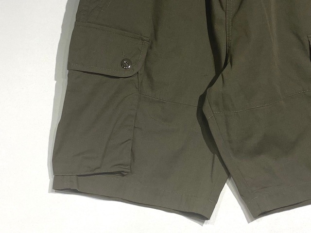 ARMY TWILLCOTTON POLYESTER PLAIN CARGO SHORTS -OLIVE- AM-2315007-