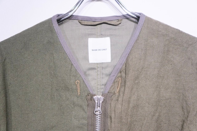 SAGE DE CRET WORK PANEL CARDIGAN -OLIVE- 31-20-3187-390