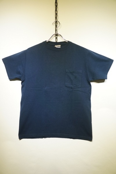 GOOD WEAR JAPAN CUSTOM OVER DYE SS CREW NECK POCKET TEE -NAVY-