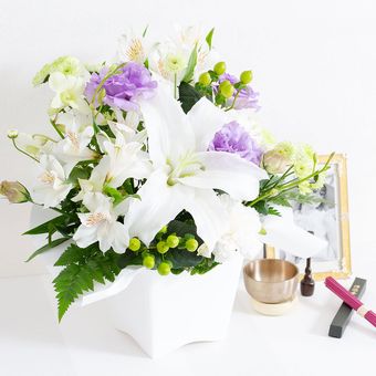お供え生花アレンジ 想悠 線香セット
