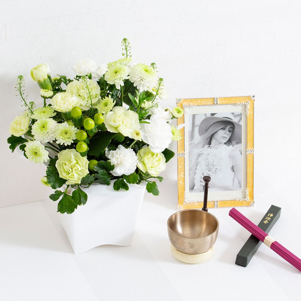 お供え生花アレンジ 想華 線香セット