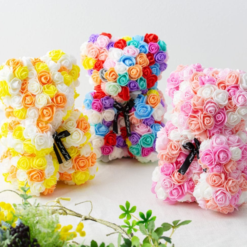 可愛いお祝いフラワードール ローズベア