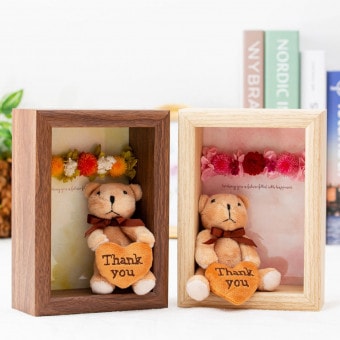ありがとうを伝えるハートベア写真フレーム