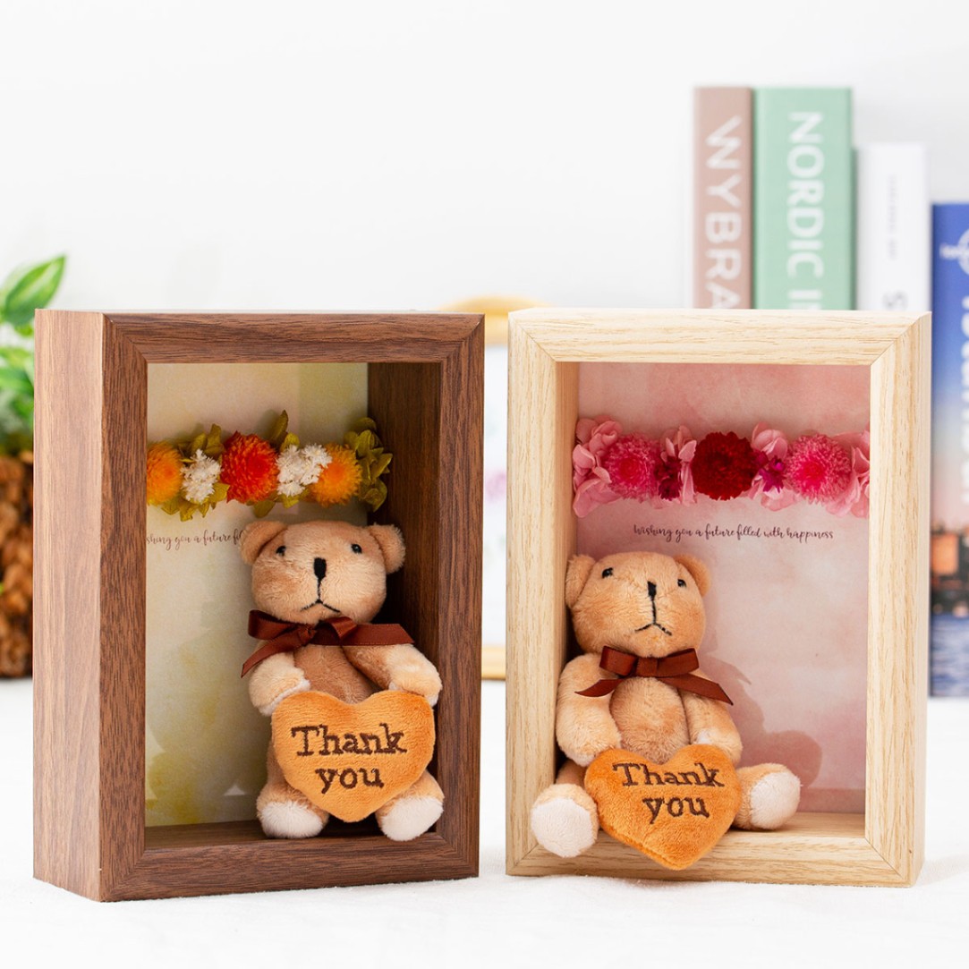 ありがとうを伝えるハートベア写真フレーム