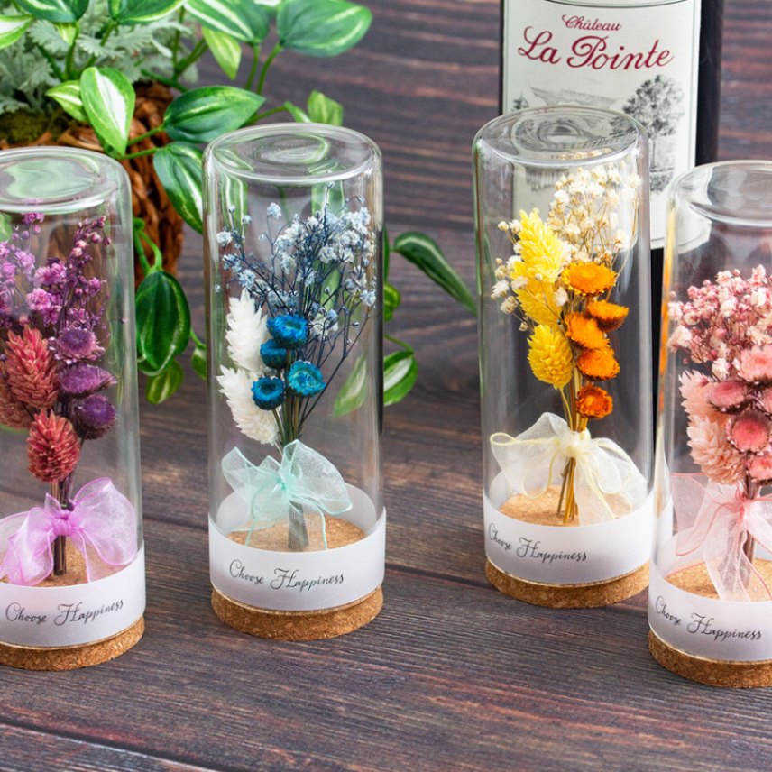 コルクボトルドライフラワー