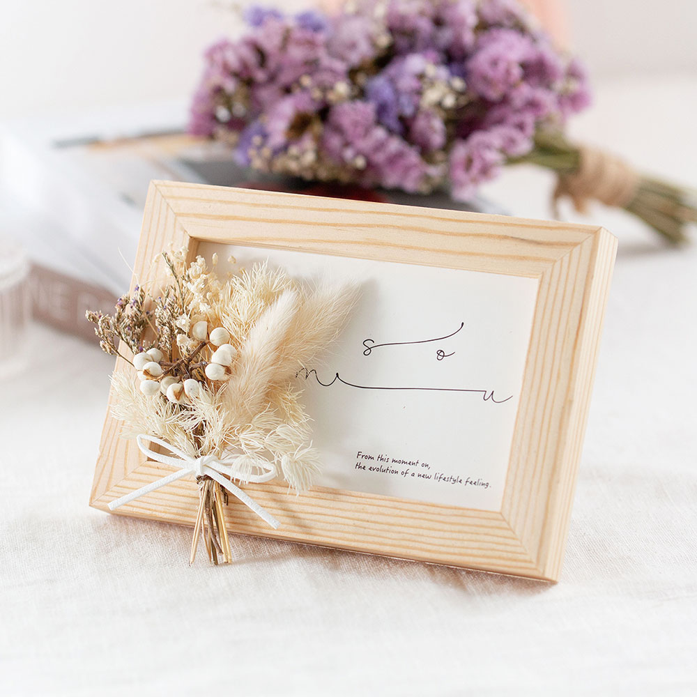 ドライフラワー＆プリザーブドフラワーフレームアレンジセット「フワリ」