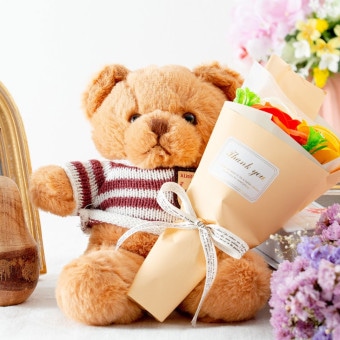 幸せ運UP 幸福願うフラワーベア