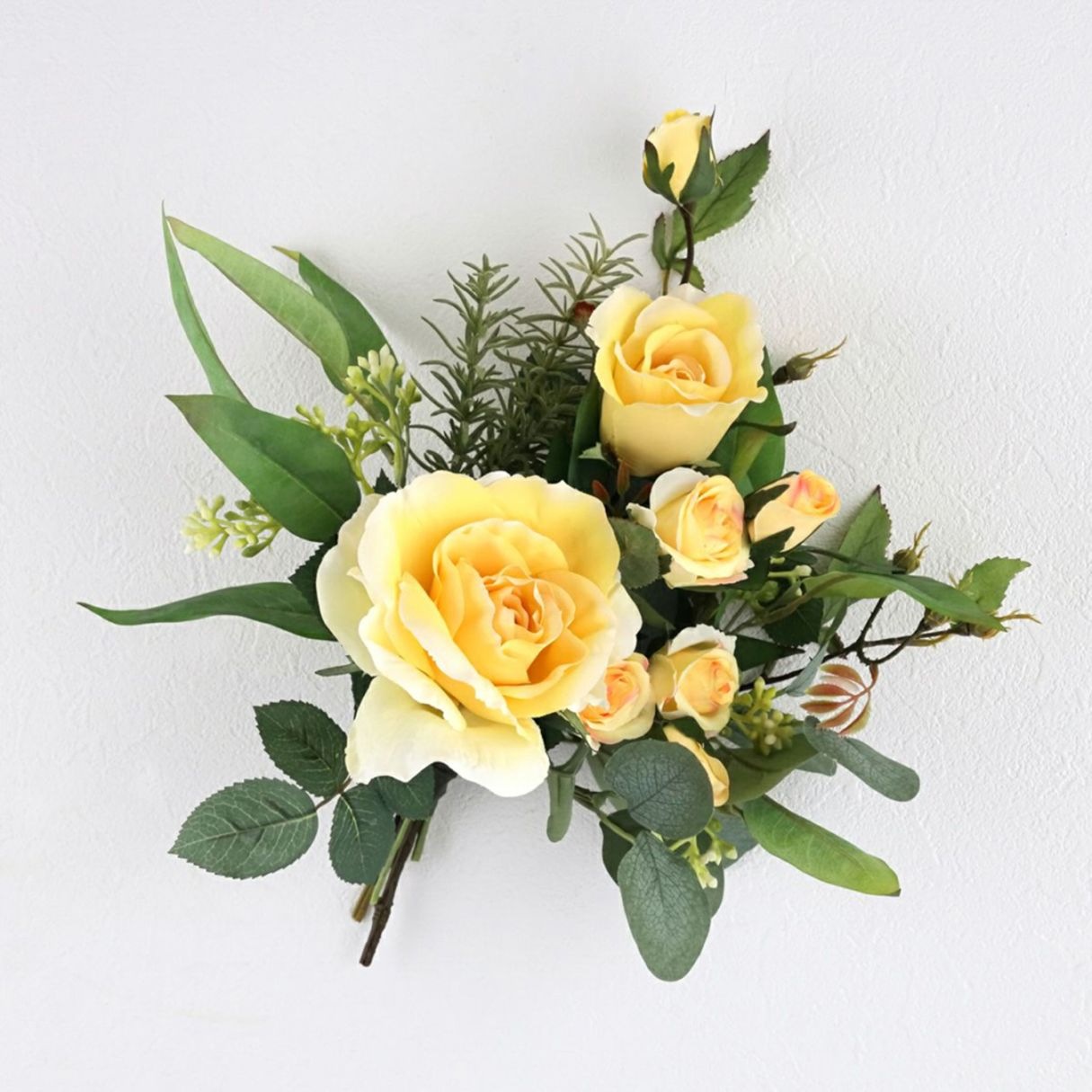 アーティフィシャルフラワー 爽やかな壁掛け イエローローズ