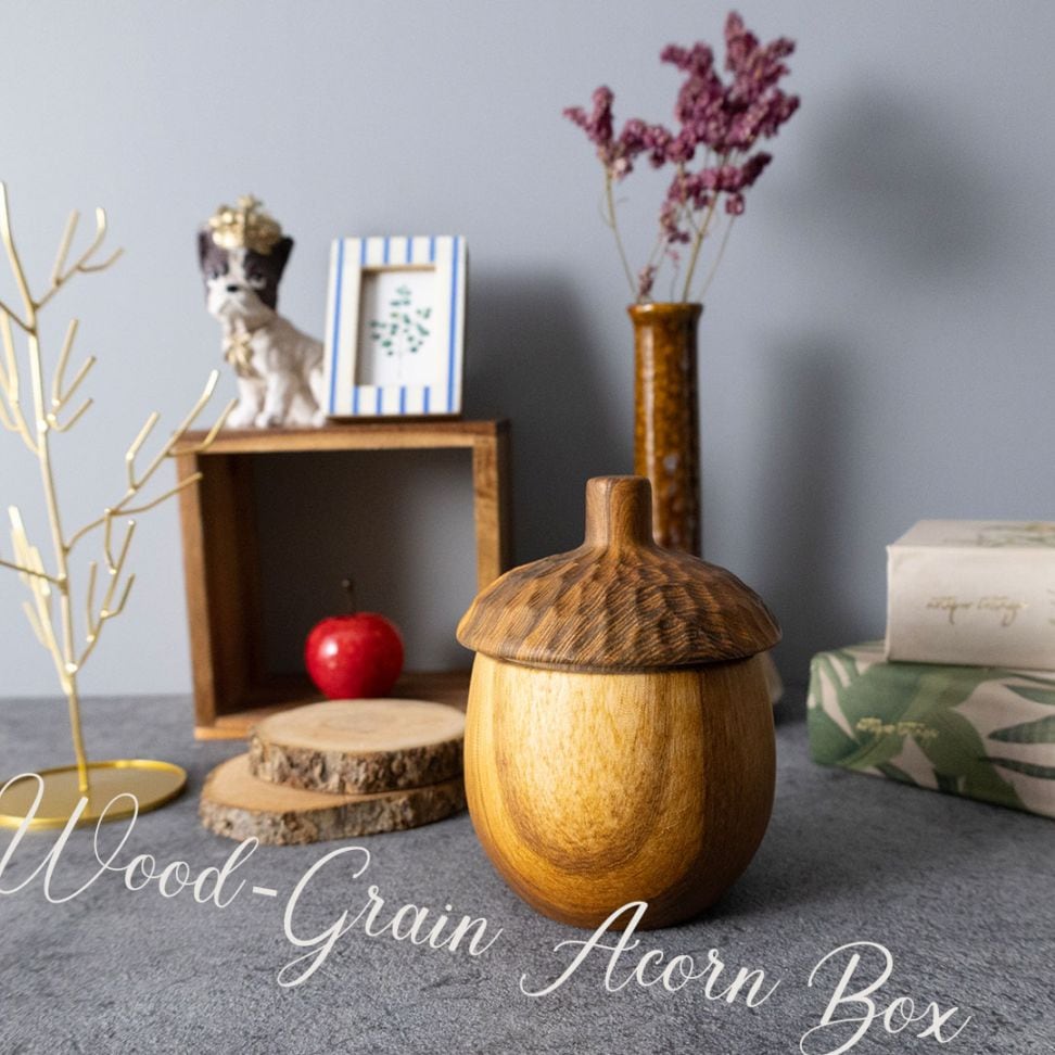 【Wood grain Vessel Acorn】ウッドグレイン ヴェセル エイコーン  どんぐり ポット 小物入れ Mサイズ