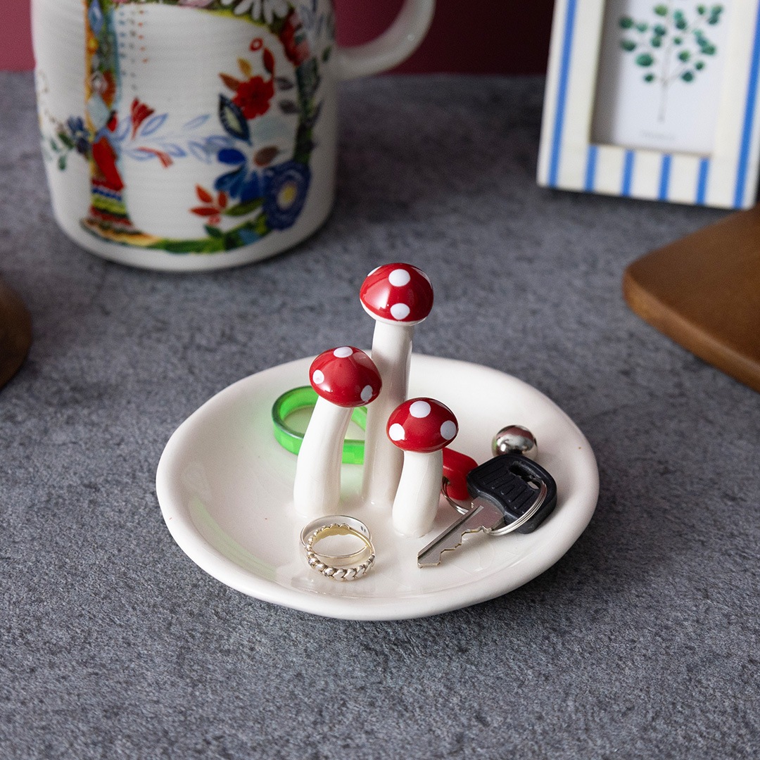 【welms Deco-tray Mushroom】マッシュルームデザイン ミニトレイ