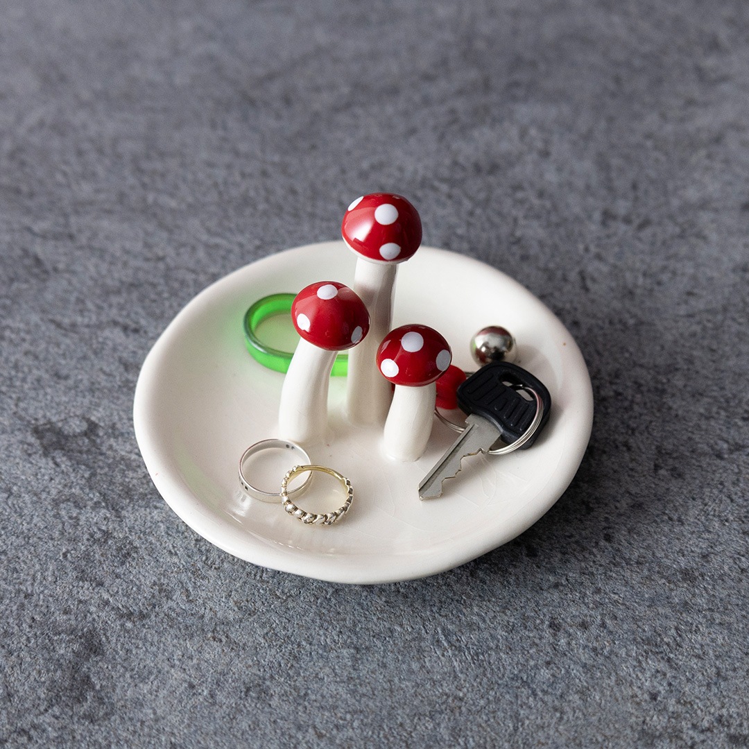 【welms Deco-tray Mushroom】マッシュルームデザイン ミニトレイ