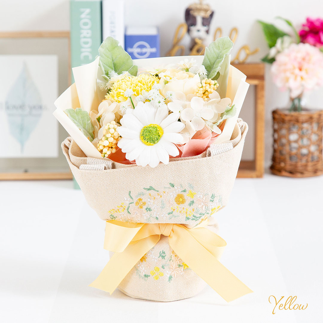 ソープフラワー フラワーギフト 刺繍トートバッグ付ブーケ