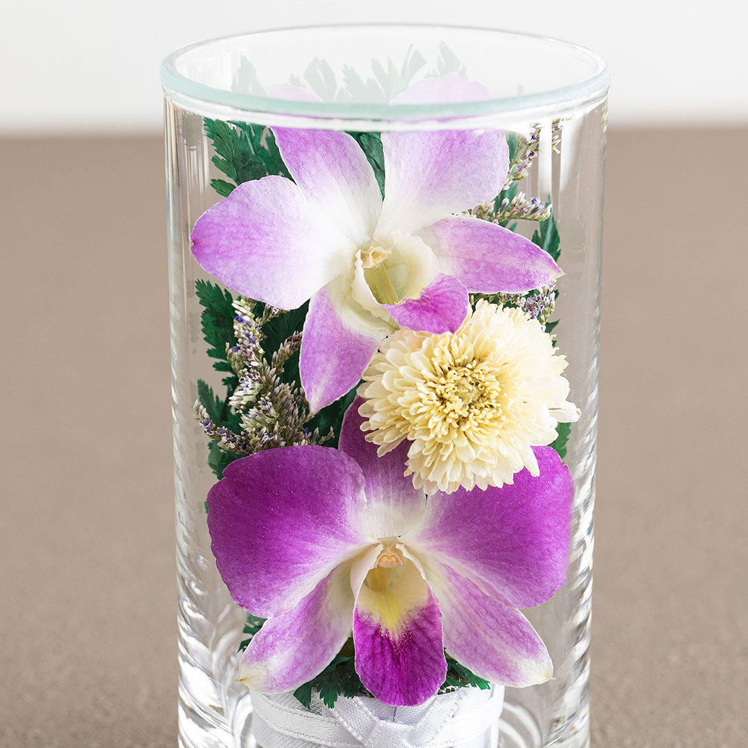 お供え グラスフラワー 虹の橋を渡るペットに お線香付