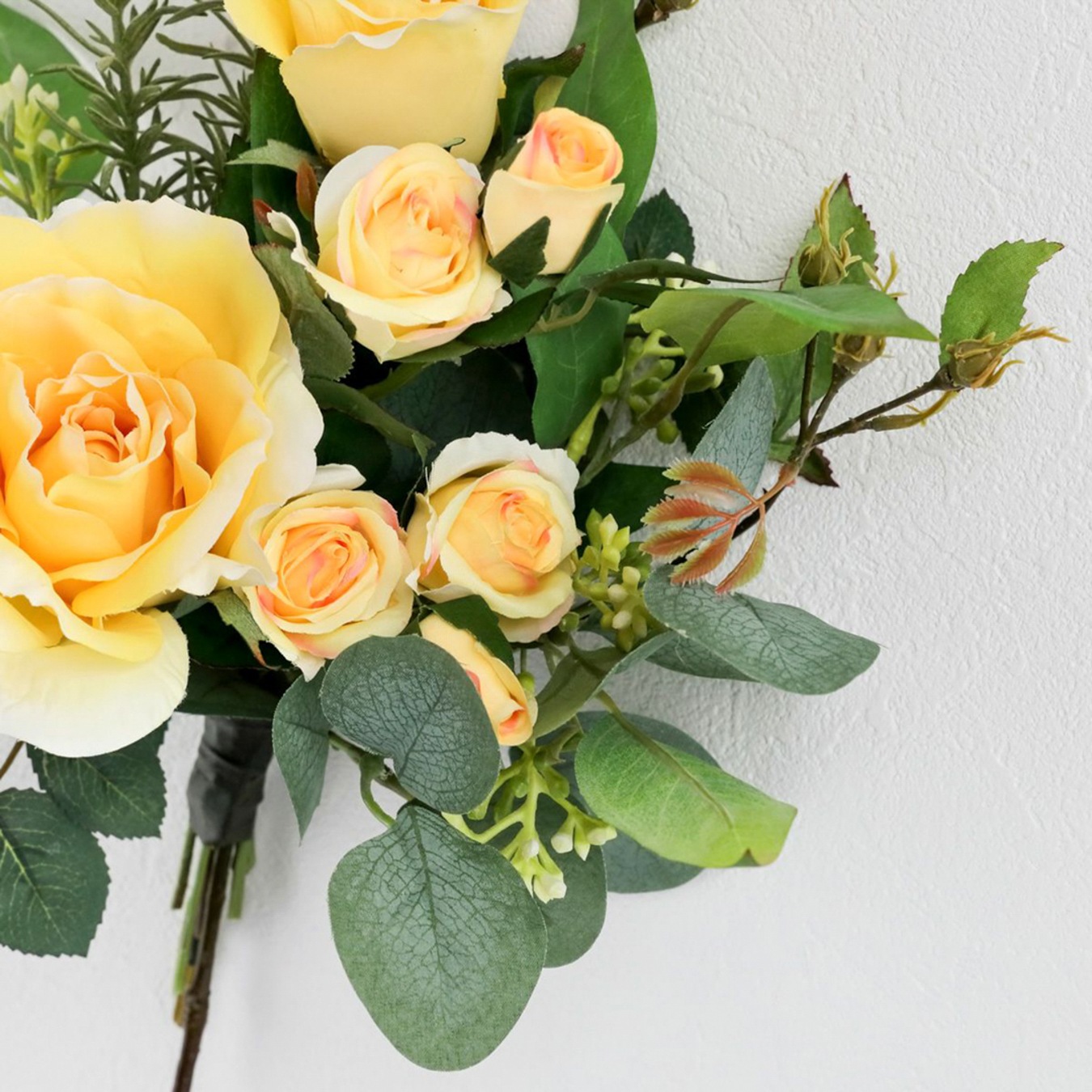 アーティフィシャルフラワー 爽やかな壁掛け イエローローズ