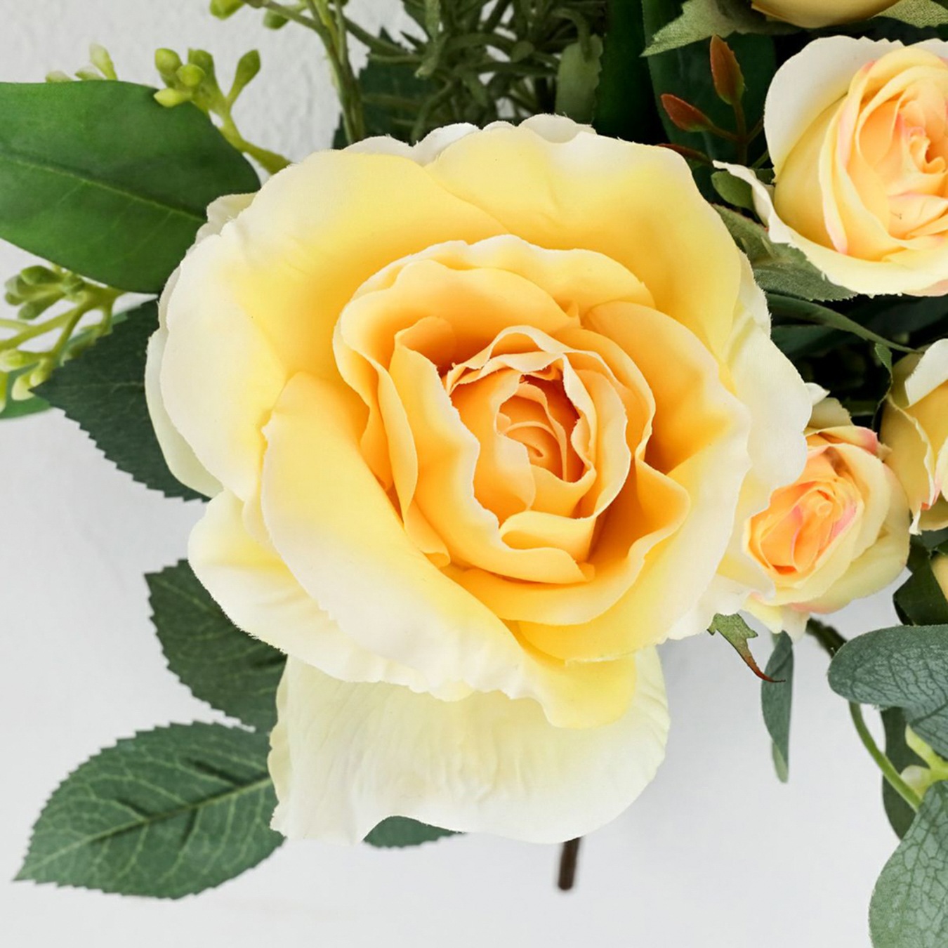 アーティフィシャルフラワー 爽やかな壁掛け イエローローズ