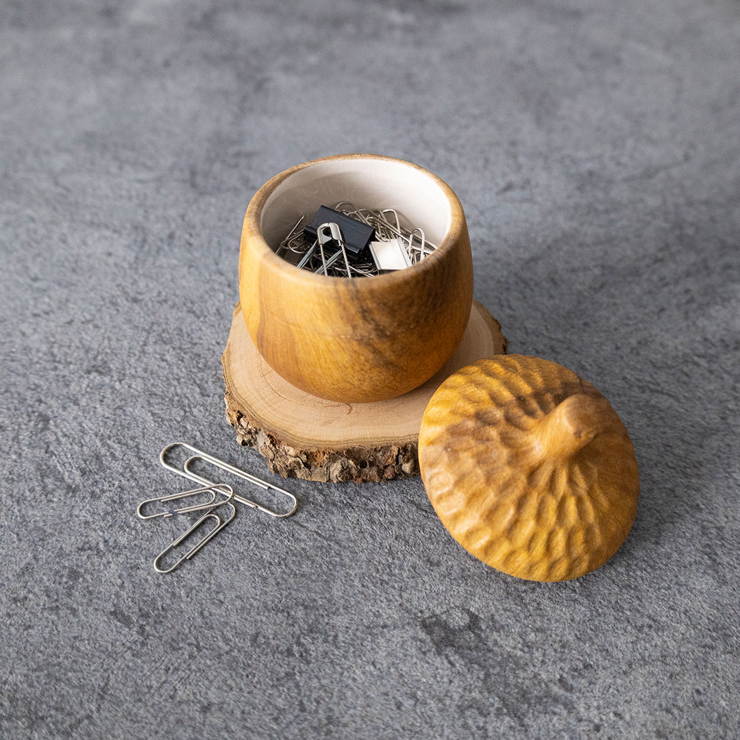 【Wood grain Vessel Acorn】ウッドグレイン ヴェセル エイコーン  どんぐり ポット 小物入れ Sサイズ