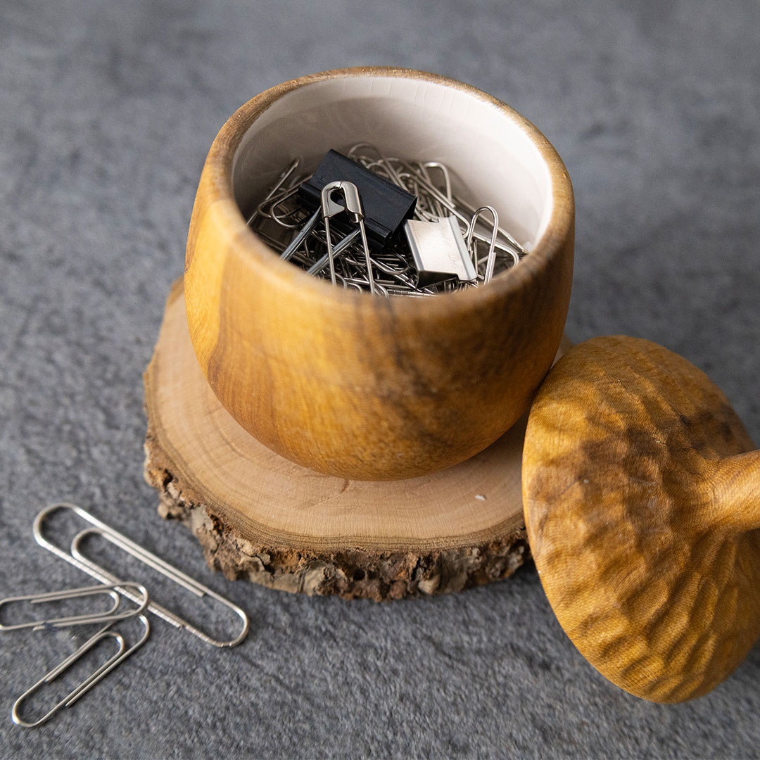 【Wood grain Vessel Acorn】ウッドグレイン ヴェセル エイコーン  どんぐり ポット 小物入れ Sサイズ