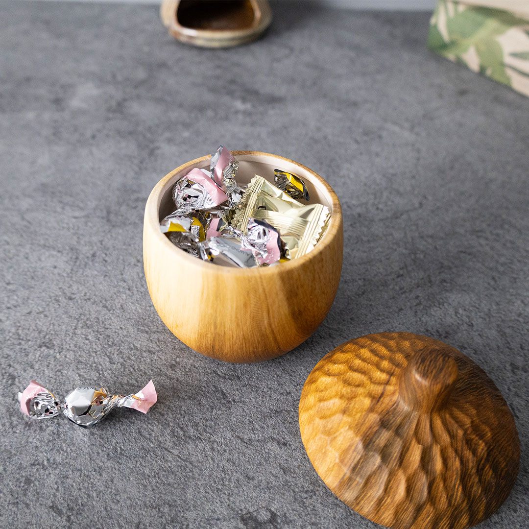 【Wood grain Vessel Acorn】ウッドグレイン ヴェセル エイコーン  どんぐり ポット 小物入れ Mサイズ